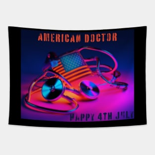 American Medic, american doctor, nurse, 4th july, neon Tapestry