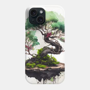 Watercolor Green Bonsai Tree Phone Case