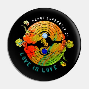 Proud Supporter of Love is Love Rainbows - Neon Gems Pin