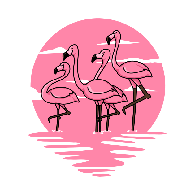 Flamingo Sunset by Vault Emporium