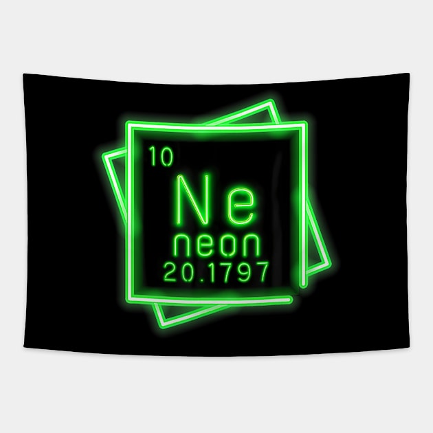 Neon Element Chemistry Periodic Table Science Nerd Kids Boys Tapestry by Namatustee