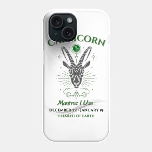 Zodiac Capricorn Mantra Phone Case