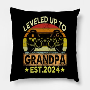 leveled up to grandpa est 2024 Pillow