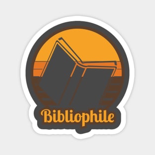 Retro Bibliophile Design Sunset Magnet