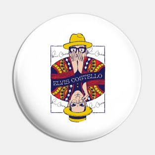 ELVIS COSTELLO POKER FACE GLASSES Pin