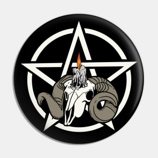 Ram skull Pentagram Pin