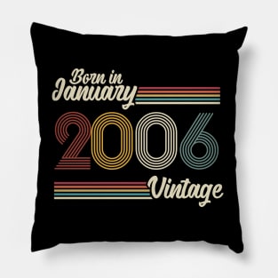 Vintage Born in January 2006 Pillow