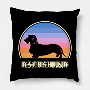 Wirehaired Dachshund Vintage Sunset Dog Pillow