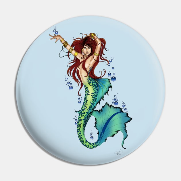 Mermaid Bubbles Pin by tigressdragon