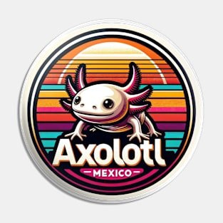 Cute Vintage Axolotl Mexico Retro Pin