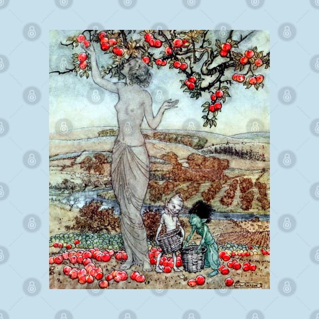 Song to Pomona - A Dish of Apples - Arthur Rackham by forgottenbeauty