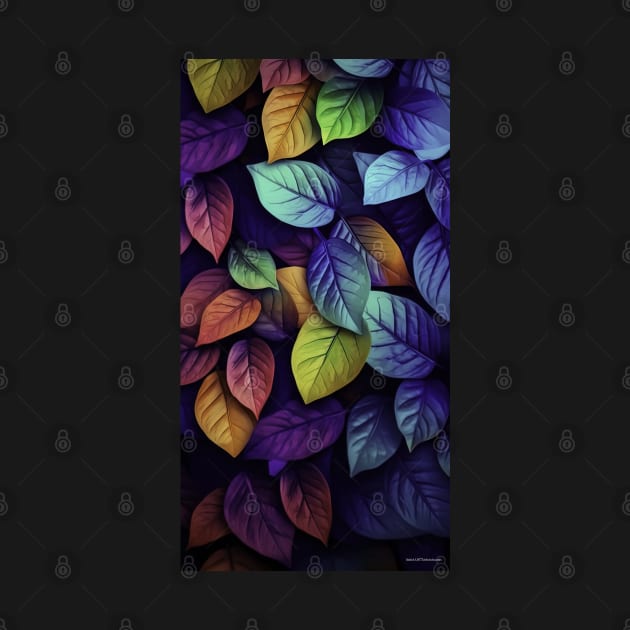 Colorful leaves on a black background by Maverick Media