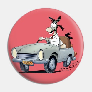 Donkey as a car driver Pin