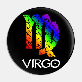 Virgo  Zodiac Symbol in Rainbow Color Pin