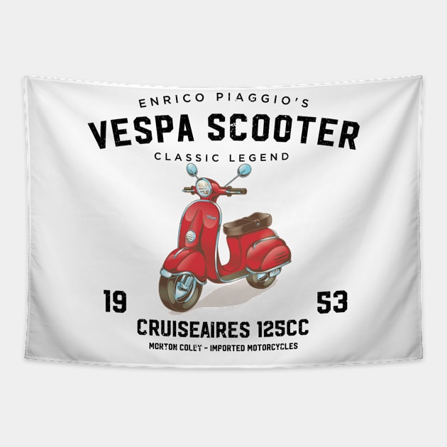 Vintage Piaggio Vespa Scooter 1953 125cc Tapestry by amalya