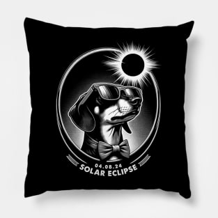 Solar Eclipse Dachshunds: Chic Tee with Playful Sausage Pups Pillow