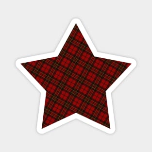 Cool Red Christmas tartan Star Magnet