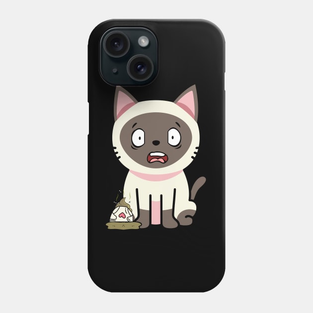 Funny siamese Cat steps on a dirty diaper Phone Case by Pet Station