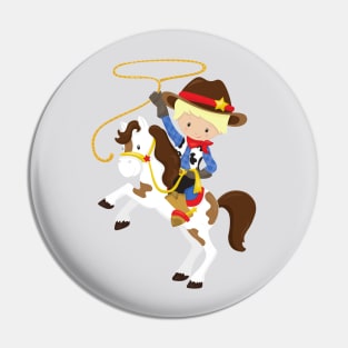 Cowboy, Sheriff, Horse, Lasso, Western, Blond Hair Pin