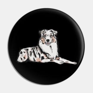 Australian Shepherd Laying Down Pin