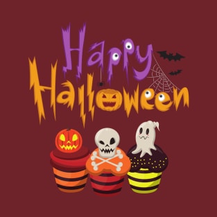 Happy Halloween cute spooky cupcakes T-Shirt