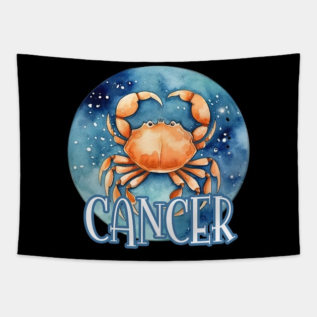 Cancer in Watercolor Tapestry by Things2followuhome