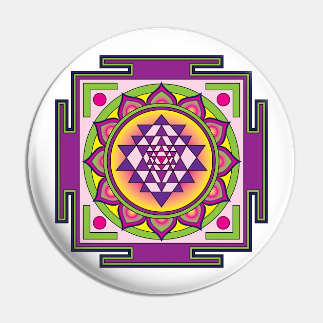 Sri Yantra Mandala Pin by GalacticMantra