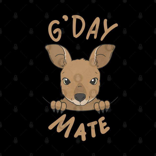 Australia G'Day Mate Cute Kangaroo Australian by RetroZin