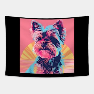 Retro Yorkshire Terrier: Pastel Pup Revival Tapestry