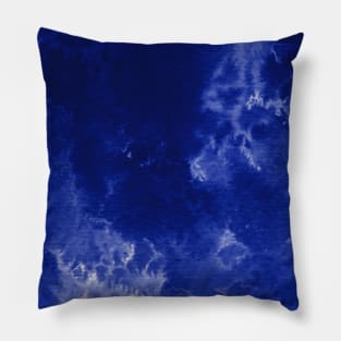 Watercolor wash - dark blue Pillow