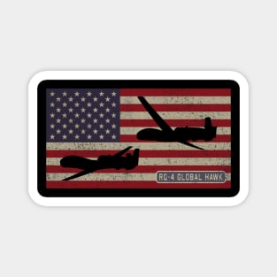 RQ-4 Global Hawk Military UAV Drone American Flag Gift Magnet
