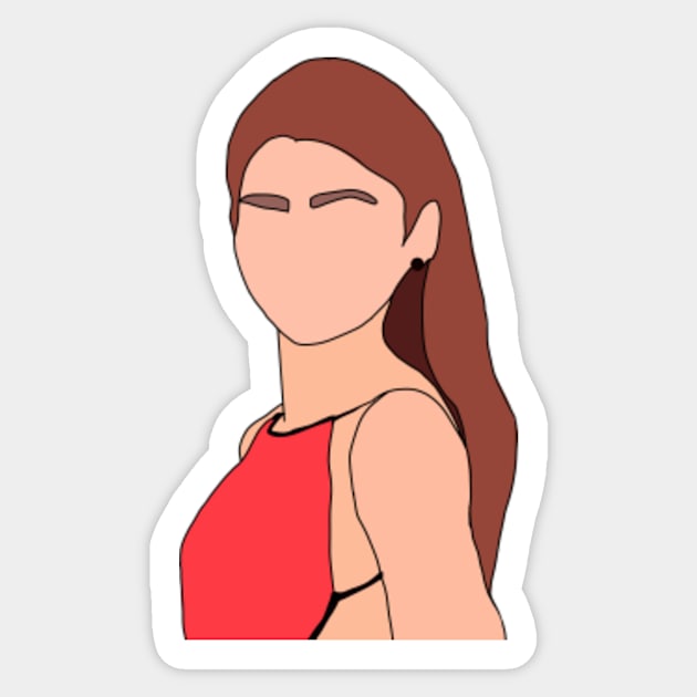 Zendaya faceless art - Zendaya - Sticker | TeePublic