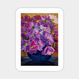 purple abstract flowers Magnet