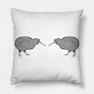 Kiwi Birds in Love - cute kiwi design - light colors Pillow