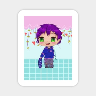 Cute Chibi Skater-Boy Illustration Magnet