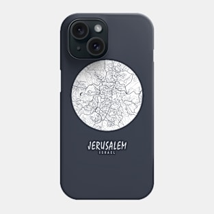 Jerusalem, Israel City Map - Full Moon Phone Case