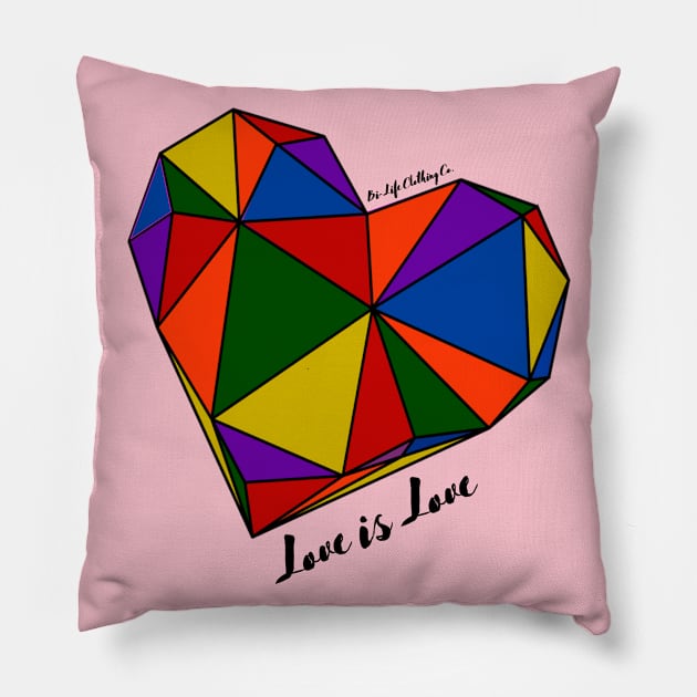 Love is Love LGBTQ Heart Pillow by BiLifeClothingCo