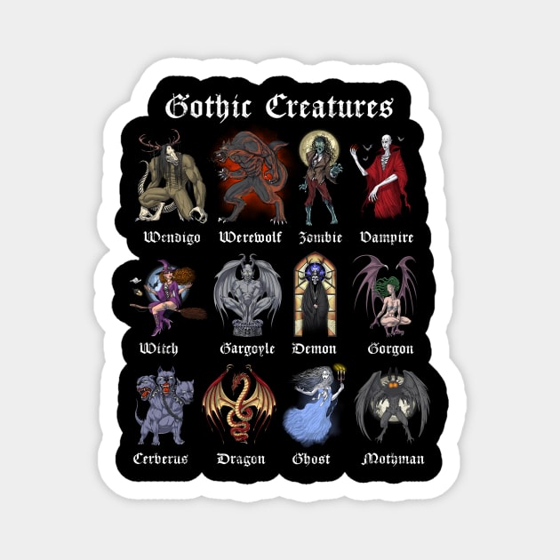 Gothic Mythical Creatures Magnet by underheaven