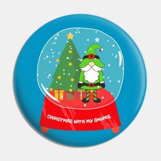 CHRISTMAS With My Gnomie Snowglobe Pin