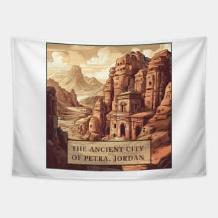 The Ancient City of Petra, Jordan handsome illustration Tapestry