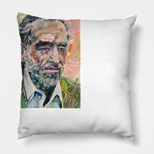 CHARLES BUKOWSKI oil portrait Pillow