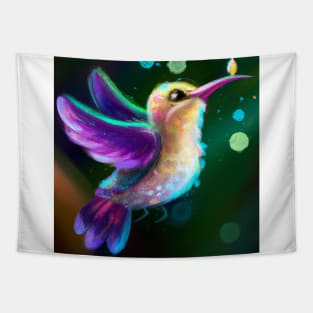 Cute Hummingbird Drawing Tapestry