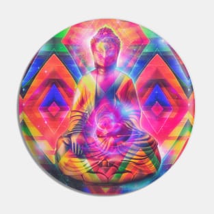 Trippy psychedelic Buddha Pin