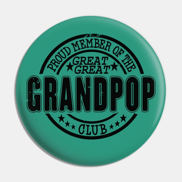 Proud Member of the Great Great Grandpop Club Pin by RuftupDesigns