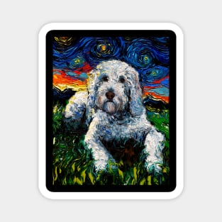 White Goldendoodle Night Magnet