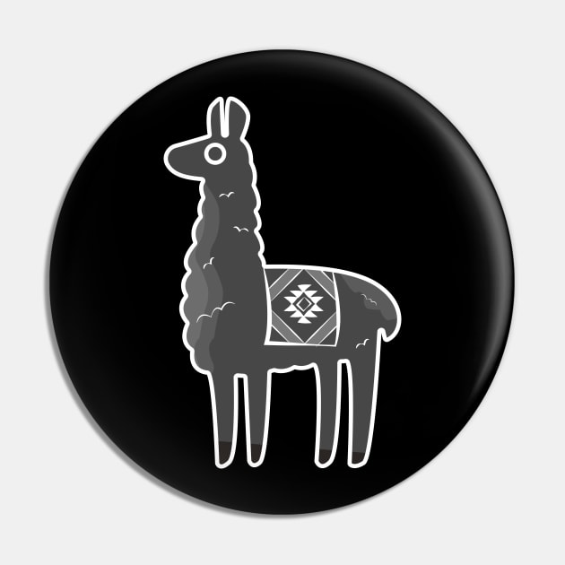 Confused LLama Pin by JDP Designs