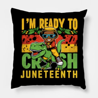I'm Ready To Crush Juneteenth Black Melanin T Rex Dinosaur Pillow