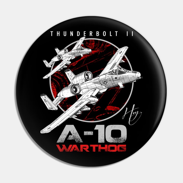 A-10 Thunderbolt II Warthog subsonic attack aircraft nicknamed Hog Us Air Force Fighterjet Pin by aeroloversclothing