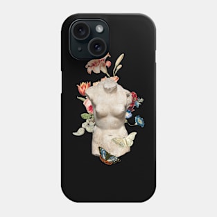 Popular Floral and Sculpture Art Collage, Nude Body Phone Case