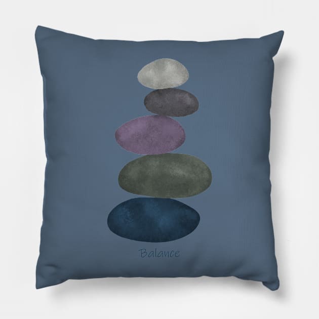 Balancing stones Pillow by Ieva Li ART